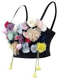 Find the perfect flower top view stock photos and editorial news pictures from getty images. Women S 3d Simulation Flower Strappy Sleeveless Bustier Crop Top Bra Punk Design