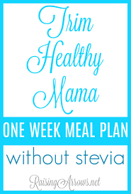Trim Healthy Mama One Week Meal Plan Without Stevia