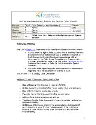 Fillable Online Nj Cpampp Form 11 1 Referral For Early