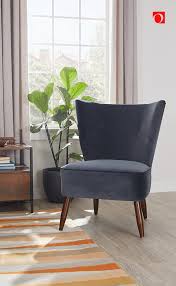 Soothe Your Soul With A Velvety Living Room Accent In Pantone S Classic Blue Shop Cozy Accent Chairs On Ov Accent Chairs Waiting Room Chairs Country Furniture