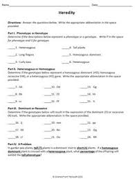 Basic Heredity Worksheet For Review Or Assessment Heredity Solar Energy Diy Worksheets