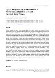 Suhu hangat ini memungkinkan terbentuknya terumbu karang sebagai habitat ikan. Pdf Upaya Pengembangan Potensi Lokal Kawasan Kalanganyar Sebagai Desa Wisata