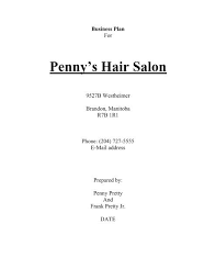 Traditionally, a marketing plan includes the four p's: Penny S Hair Salon