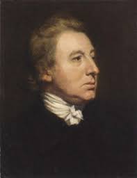 Portrait of a gentleman Edmund Burke in a black coat and white cravatte by Thomas  Beach