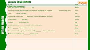 Word Match Metal Non Metal In 2020 Digital Education Education Foundation Primary Maths