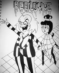 From the 2012 album hawaii: Beetlejuice 9x 12x Mix Media Paper Black Uni Ball Pen Art
