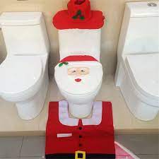 Polyester (polyester) shower curtain size: Fancy Household Christmas Santa Toilet Seat Cover And Rug Bathroom Set New Year Decorations Buy At A Low Prices On Joom E Commerce Platform