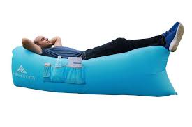 Hikenture 2nd Generation Inflatable Lounger Hangout Beach Air Chair With Portable Carry Bag Easily Inflates Outdoor Bean Bag Chair Lazy Bag Inflatable Lounger