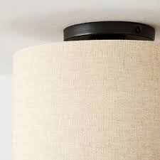 Frosted glass and white square flushmount ceiling light. Fabric Shade Flush Mount Lighting Drum