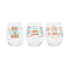 6 Christmas Stemless Glasses Kmart Stemless Wine Glass Stemless Wine Glass