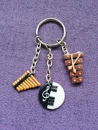 Porte Cles Instruments De Musique Flute De Pan Piano Xylophone Llavero De Arcilla Porcelana Fria Llaveros Llaveros