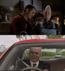 In Coneheads (1993) Sinbad's character tells Beldar that the key to success  is to look good, be your own boss, never work at a desk, and take cash  only. Later in the