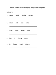 0 ratings0% found this document useful (0 votes). Susun Semula Perkataan Supaya Menjadi Ayat Yang Betul
