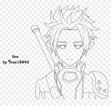 Printable sword art online coloring pages. Sensational Kirito And Asuna Coloring Pages By Lineart Alo Kirito Coloring Page Clipart 797616 Pikpng