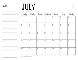 If you want an innovative type of cute printable calendar, you can easily produce a printable summer time calendar with lots of holidays featured. July 2021 Calendars Printable Calendar 2021