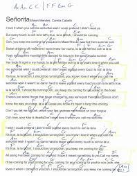 Senorita Shawn Medes Guitar Chord Chart Ukulele Chords Songs Guitar Chords For Songs Ukulele Songs