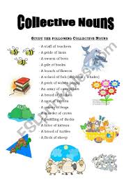 The simplest definition of a noun is a thing and nouns are the basic building blocks of sentences. Collective Nouns Esl Worksheet By Nordynour