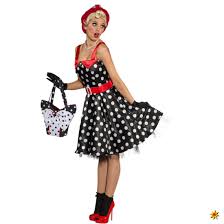 In dieser kategorie finden sie 50er kostüme für damen und herren, mit denen sie jede tanzfläche unsicher machen können! Rockabilly Kostum Kleid Mit Punkten 50er Und 60er Jahre Mottoparty Kleider Damen Charleston Kleid Kleid Punkte