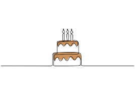 Download high quality birthday cake clip art from our collection of 42,000,000 clip art graphics. Continuous Line Drawing Of Birthday Cake With Candle 1895834 Vector Art At Vecteezy