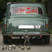 Fingerabdruck baum vorlage & andere motive kostenlos zum ausdrucken. Just Married Lamina Rojo Pegatinas Auto Heck Decorativas Boda Banner Novios Kx057 Ebay