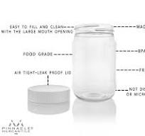 Amazon.com: Pinnacle Mercantile Crystal Clear PET Plastic Jars with Screw  on Lids 64 oz Set of 48 Wide Mouth : Home & Kitchen