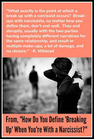 How Do You Define Breaking Up With A Narcissist Is It The First Time They Disappear Is It The First Time You Go No Cont Narcissist Breakup Narcissistic Abuse