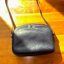 Emanuel ungaro black leather embossed crossbody bag...