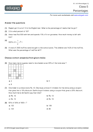 Kids solve word problems about chefs in a kitchen for a lesson in calculating percent in this 5th grade math worksheet. Grade 5 Math Worksheets And Problems Percentages Edugain Global