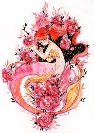 Embedded Mermaid Art Mermaid Drawings Cute Art