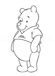 Extend a curved line from one side of the circle, curving it in an irregular fashion to meet the opposite side of the circle. How To Draw Winnie The Pooh Step By Step Drawing Guide By Dawn Dragoart Com
