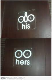 Him Hers Bathroom Signs At Bowling Alley Bathroom Signs Restroom Sign Funny Bathroom Signs
