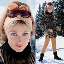 Sharon Tate with some winter fashion inspiration during a break from  filming 'The Fearless Vampire Killers' in Italy, c. February 1966.
