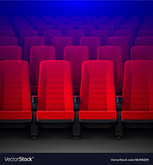 Movie Theater With Rows Red Empty Chairs And Vector Image