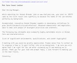 Pet Care Cover Letter Job Application Letter
