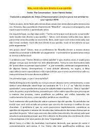 Nao Voce Nao Tem Direito A Sua Opiniao Fonte The Conversation Autor Patrick Stokes Your Opinion 9978 Pdf Science Verdade