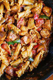 Chicken Fajita Pasta Easy Chicken Pasta Recipe Recipe Chicken Fajita Pasta Pasta Dishes Recipes