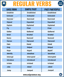 Do as a substitute verb Regular Verbs A Big List Of Regular Verbs In English Esl Grammar