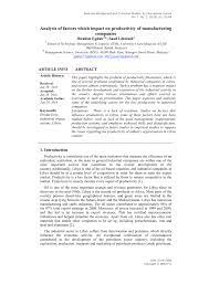 All six, including an indonesian man, were detained separately around melaka and selangor on march 16 and 17. Pdf Analysis Of Factors Which Impact On Productivity Of Manufacturing Companies