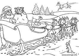 Les rennes du père noël sont les rennes qui traditionnellement tirent le traineau du père noël lorsqu il distribue les cadeaux. Coloriage Traineau Magique Pere Noel Jecolorie Com