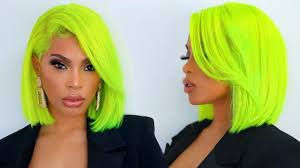 Black And Green Bob Wig How To Make A Wig Lime Green Bob Wig Hairstyles Green Wig Cheap Lace Front Wigs Bob Wigs