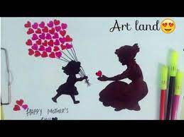 رسم لعيد الأم رسم ام وبنتها رسم ام وطفلتها mother and daughter drawing youtube happy mothers art happy