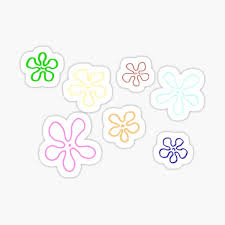 Draw bumpy lines over edges of the initial body contours so it gives an impression of spongy texture. Spongebob Flowers Stickers Redbubble