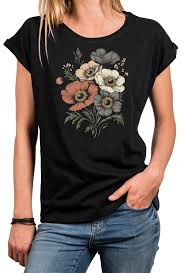 Vintage Floral Shirt for Women – Boho Retro Cotton T-shirt ...