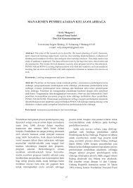 Jurnal ilmiah ilmu serta pengolahan data kamar secara mobile. Pdf Manajemen Pembelajaran Kelas Olahraga