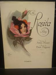 Vintage Sheet Music La Rosita Song Allan Stuart & Paul Dupont Art Deco  Cover VG