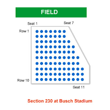 How Many Seat Are In Each Row Of Section 230 At Busch