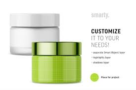 Cosmetic Cream Jar Mockup Frosted Jar Creative Typography Design Cosmetics