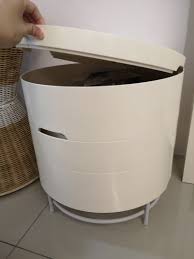 Ikea round coffee table with storage. Ikea Round Stackable Storage Coffee Table Home Furniture Furniture On Carousell