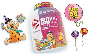Dymatize Launches Limited Edition Iso100 Pebbles Birthday Cake Protein Powder Bevnet Com