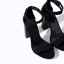 Ankle Strap Zara Black Sandals Zara Woman Block Heel Strappy Sandal With Ankle Strap Black Sandals Heels Strappy Block Heel Sandals Black Strappy Heels